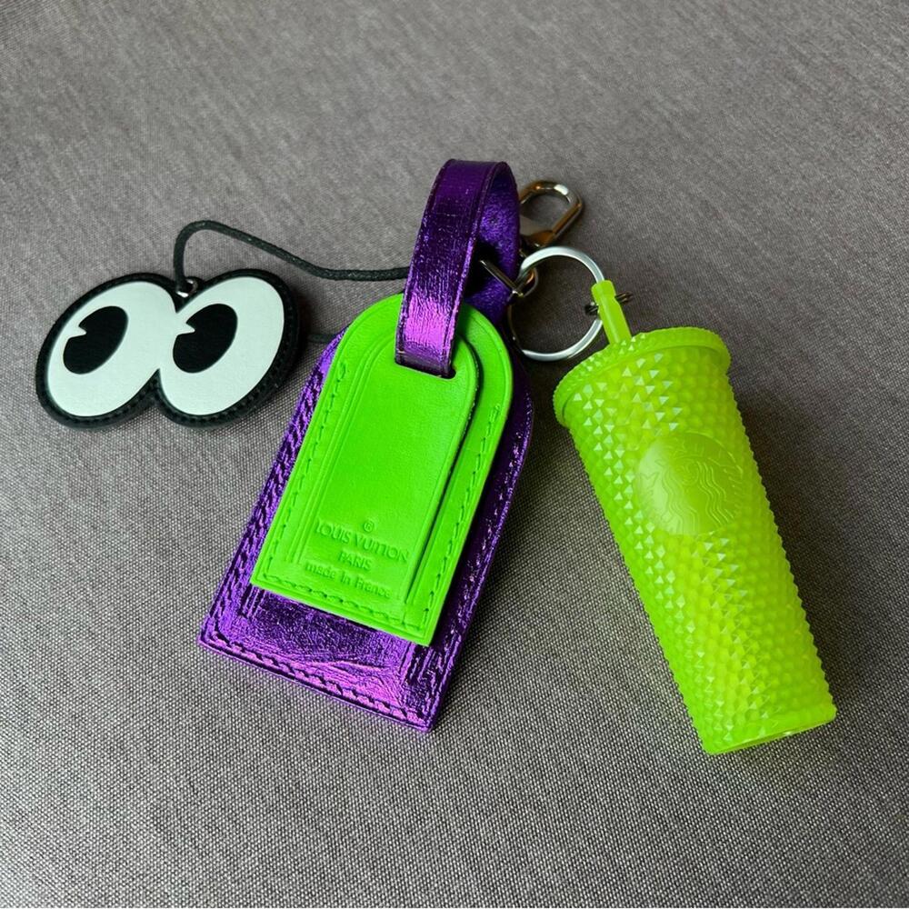 Halloween Louis Vuitton Bag Charm Starbucks Metallic Double Name Luggage Eyes